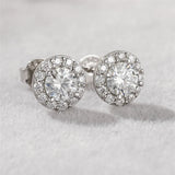 1CT Moissanite Piercing Earrings 925 Sterling Silver - Pass Diamond Test