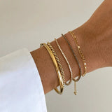 925 Sterling Silver Double Layer Adjustable Bracelet For Women