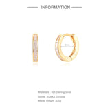 925 Silver Colorful Zircon Hoop Earring Women Jewelry