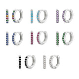 Crystal Circle Earrings Enamel Heart Hoops Colorful Women's Gift