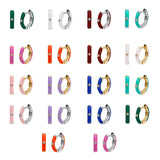 Crystal Circle Earrings Enamel Heart Hoops Colorful Women's Gift