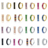 Crystal Circle Earrings Enamel Heart Hoops Colorful Women's Gift