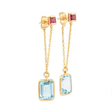 Colorful Zircon Earrings Sterling Silver Tassel Chain Drop Earring
