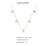 Crystal Necklace 925 Sterling Silver Rock Punk Wedding Pendant 18K