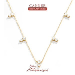 Crystal Necklace 925 Sterling Silver Rock Punk Wedding Pendant 18K