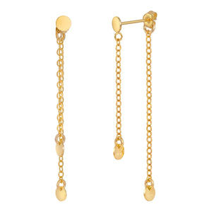 Sterling Silver Double Disc Pendant Earrings for Women