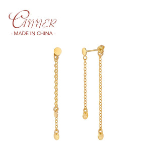 Sterling Silver Double Disc Pendant Earrings for Women