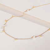 925 Silver Pearl Zircon Necklace Women Ladies Collarbone Jewelry