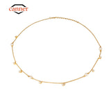 925 Silver Pearl Zircon Necklace Women Ladies Collarbone Jewelry