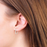 Moissanite Huggie Hoop Earrings 925 Sterling Silver Piercing Earring For Women