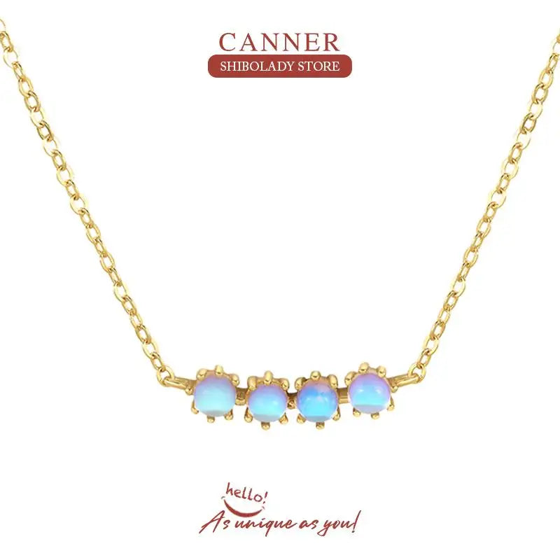 Moonstone Necklace 925 Sterling Silver Long Chain Wedding