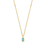 925 Silver Turquoise Square Pendant Necklace