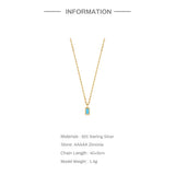 925 Silver Turquoise Square Pendant Necklace