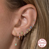 Opal Stone Dangle Earrings 925 Silver Tassel Drop Earrings Gothic Jewelry