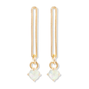 Opal Stone Dangle Earrings 925 Silver Tassel Drop Earrings Gothic Jewelry