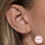 Opal Stone Dangle Earrings 925 Silver Tassel Drop Earrings Gothic Jewelry