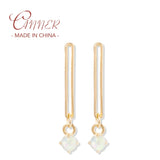 Opal Stone Dangle Earrings 925 Silver Tassel Drop Earrings Gothic Jewelry