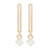 Opal Stone Dangle Earrings 925 Silver Tassel Drop Earrings Gothic Jewelry