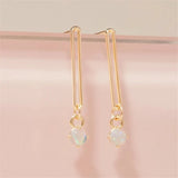 Opal Stone Dangle Earrings 925 Silver Tassel Drop Earrings Gothic Jewelry