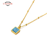 925 Silver Agate Turquoise Malachite Pendant Necklace Women