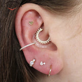 925 Sterling Silver Zircon Stud Earrings Cartilage Piercing