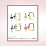 925 Silver U-shaped Circle Earrings Colorful Zircon Hoop Jewelry