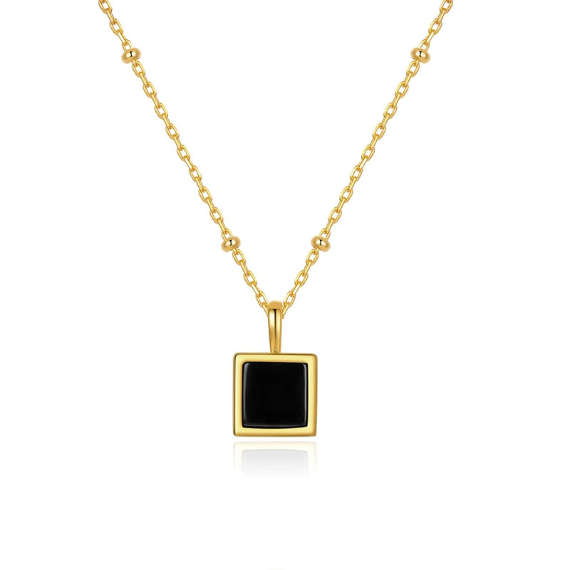 Malachite Tag Necklace 925 Sterling Silver Zircon Chain Wedding Jewelry