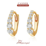 Glossy Mini Crystal 925 Silver Hoop Earrings for Women