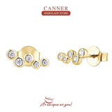 Crystal 925 Sterling Silver Stud Earring for Women Cartilage Fine Jewelry