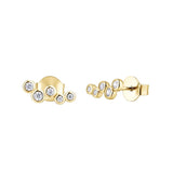Crystal 925 Sterling Silver Stud Earring for Women Cartilage Fine Jewelry