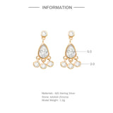 Mini Crystal 925 Silver Earring for Women Stud Earrings Zirconia