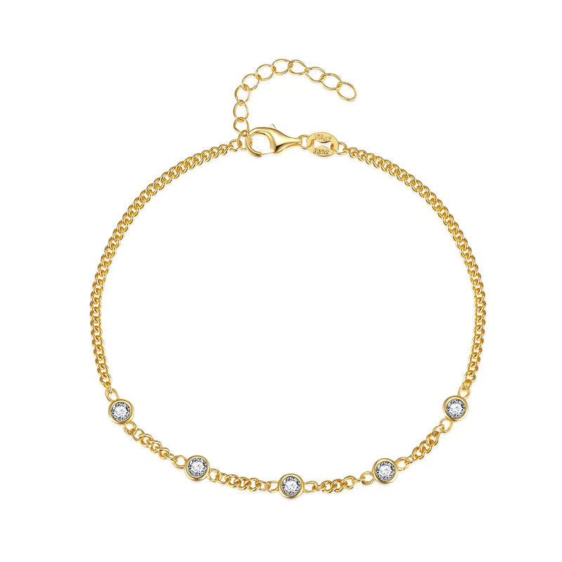 Crystal Bracelet Silver 925 Sterling Wedding Party Chain Fine Jewelry