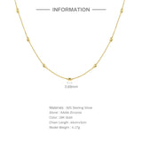 925 Silver Mini Geometry Necklace Long Chain Wedding Rock Punk