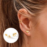 Mini Pearl Earrings Silver 925 Zirconia Stud Earrings