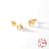 Mini Pearl Earrings Silver 925 Zirconia Stud Earrings