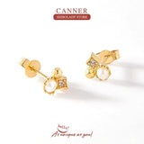 Mini Pearl Earrings Silver 925 Zirconia Stud Earrings
