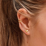 Mini Pearl Earrings Silver 925 Zirconia Stud Earrings