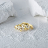 925 Silver Mini Star Hoop Earrings Zirconia