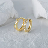 925 Silver Mini Star Hoop Earrings Zirconia