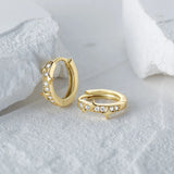 925 Silver Mini Star Hoop Earrings Zirconia