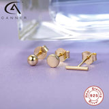 925 Silver Mini Star Triangle Stud Earrings for Women