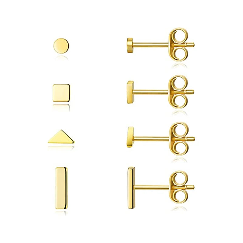 925 Silver Mini Star Triangle Stud Earrings for Women