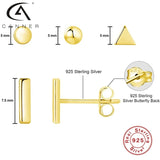 925 Silver Mini Star Triangle Stud Earrings for Women