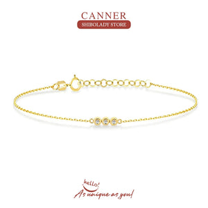 Mini Zircon Bracelet Silver 925 Wedding Party Chain Jewelry
