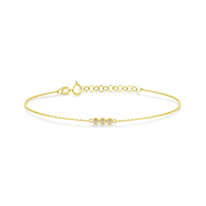 Mini Zircon Bracelet Silver 925 Wedding Party Chain Jewelry