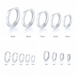 925 Silver Hoop Earrings Small Huggie Female Hoops