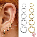 925 Silver Hoop Earrings Small Huggie Female Hoops