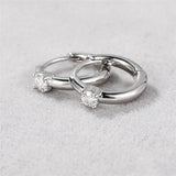 Minimalist 0.2CT Moissanite Earring 925 Sterling Silver Bling Hoop Jewelry