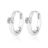 Minimalist 0.2CT Moissanite Earring 925 Sterling Silver Bling Hoop Jewelry