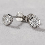 0.3CT Round Moissanite Diamond Earrings 925 Sterling Silver Studs